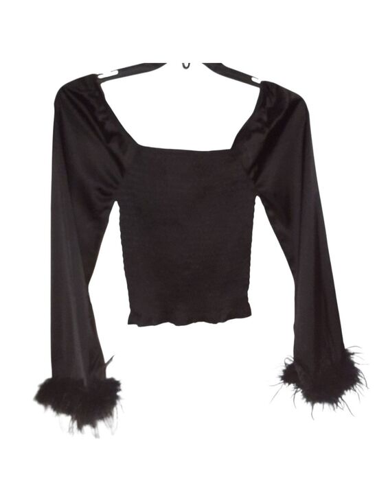 Watermelon Sugar Tops - Watermelon Sugar Black Long Sleeve Blouse Small NWT